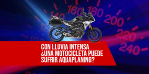 con lluvia intensa una motocicleta puede sufrir aquaplaning