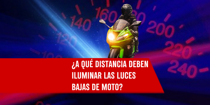 ¿A qué distancia deben iluminar las luces bajas de moto?